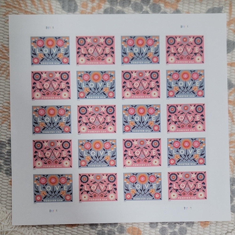 United States Postal Office Love Forever 20 Stamps 1 Sheet Limited Edition